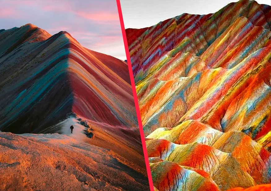 rainbow mountain china vs peru