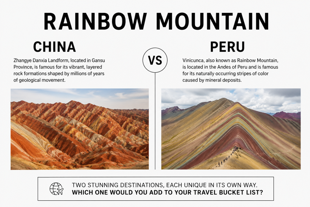 Rainbow Mountain China vs Peru