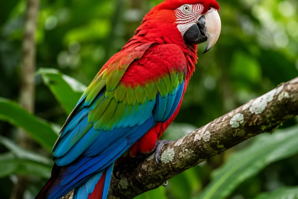 Guacamayo rojo y verde