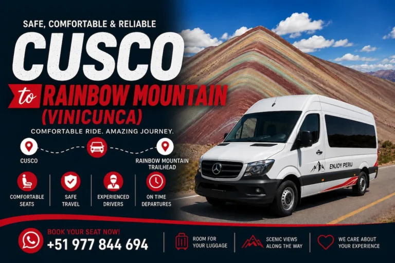 cusco to rainbow mountain vinicunca bus